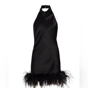 Amanda Uprichard high neck feather cocktail dress